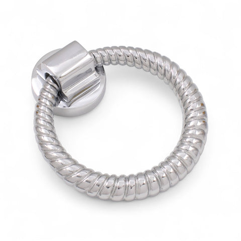 Polished Chrome Reeded Ring Door Knocker