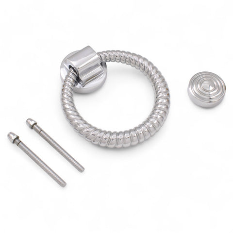 Polished Chrome Reeded Ring Door Knocker