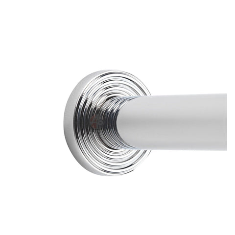 Polished Chrome Solid Brass Cylinder Projected Plain Door Stop Reeded Backplate