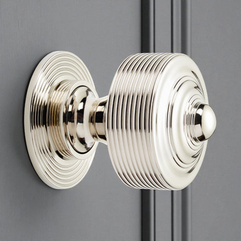 Polished Nickel Reeded Centre Door Knob