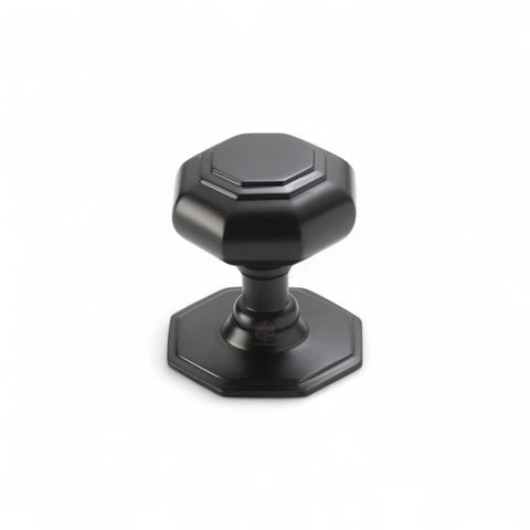 Powder Coated Black Octagonal Centre Door Knob