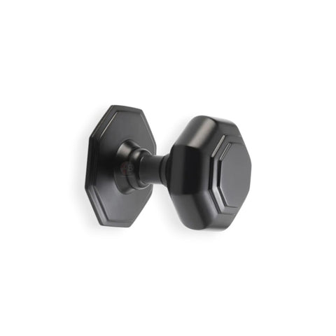 Powder Coated Black Octagonal Centre Door Knob