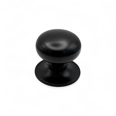 Powder Coated Black Plain Cottage Centre Door Knob