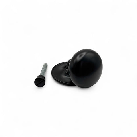 Powder Coated Black Plain Cottage Centre Door Knob