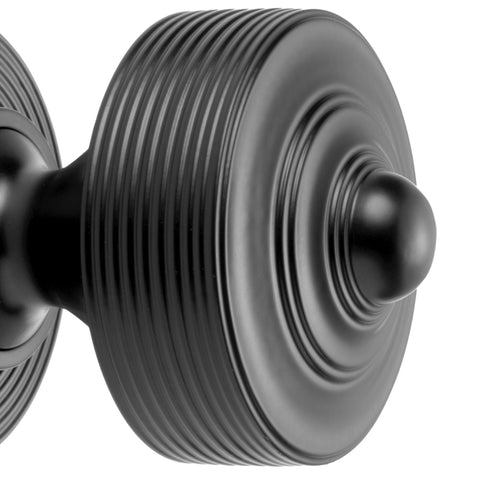 Powder Coated Black Reeded Centre Door Knob