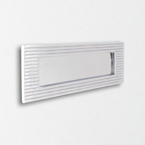 Reeded Polished Chrome Letter Box Plate 10" x 3"