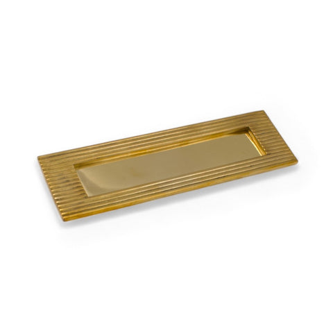 Box Plate Design Solid Brass Reeded Letter Plate – Unlacquered Polished Brass – ABHardware