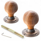 Rosewood & Matt Antique Beehive Door Knobs