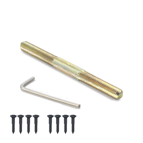 Fixing kit for rosewood matt antique beehive door knobs including spindle, screws, and allen key.