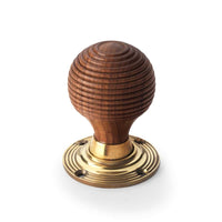 Thumbnail for Rosewood & Aged Brass Beehive Door Knobs