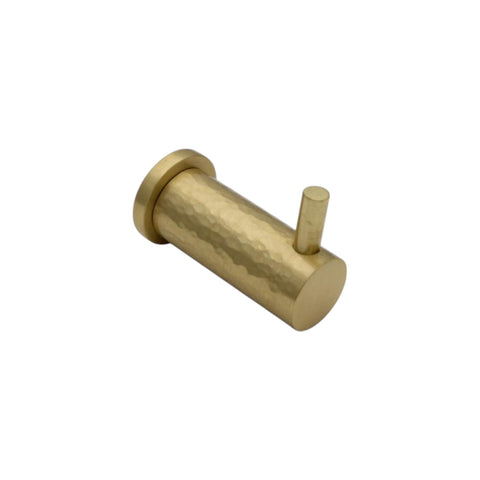 Satin Brass Hammered Coat Hook