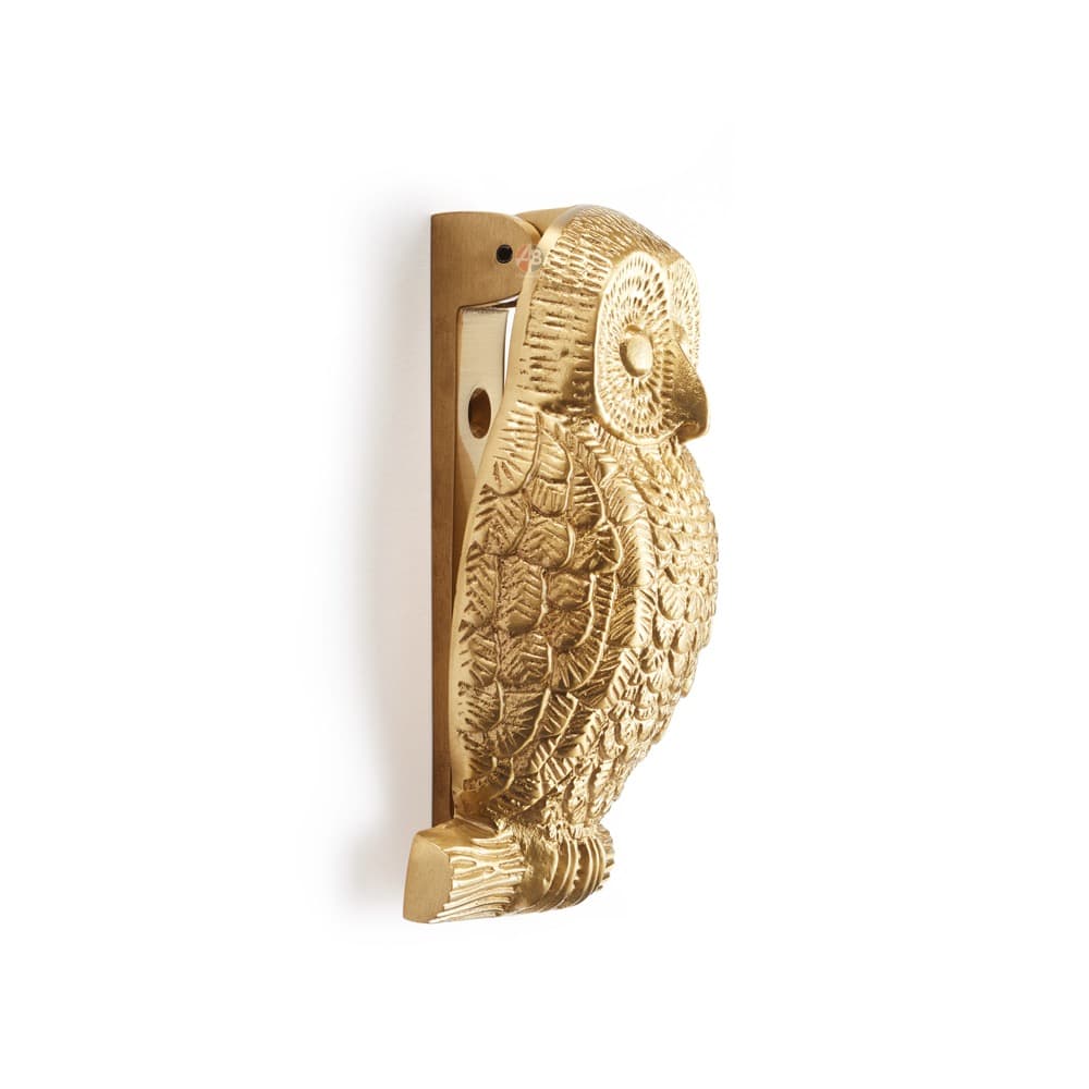 Satin Brass Owl Door Knocker