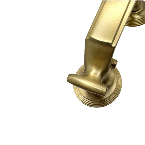 Satin Brass Reeded Doctor Door Knocker