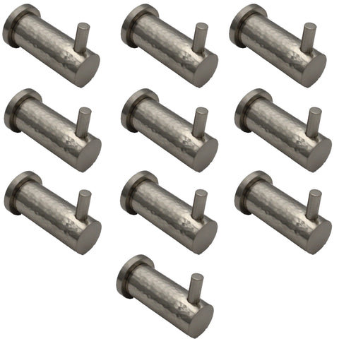 Satin Nickel Hammered Coat Hook - Pack Of 10