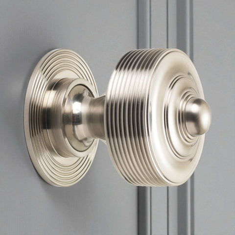 Satin Nickel Reeded Centre Door Knob