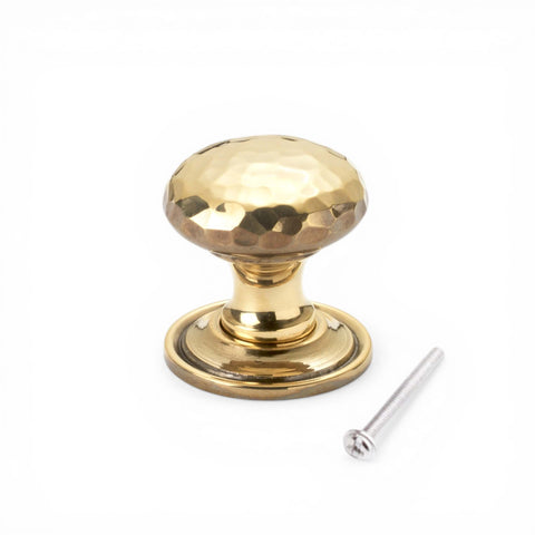 8 Small Solid Aged Brass Hammered Cupboard Door Knobs Cabinet Pull