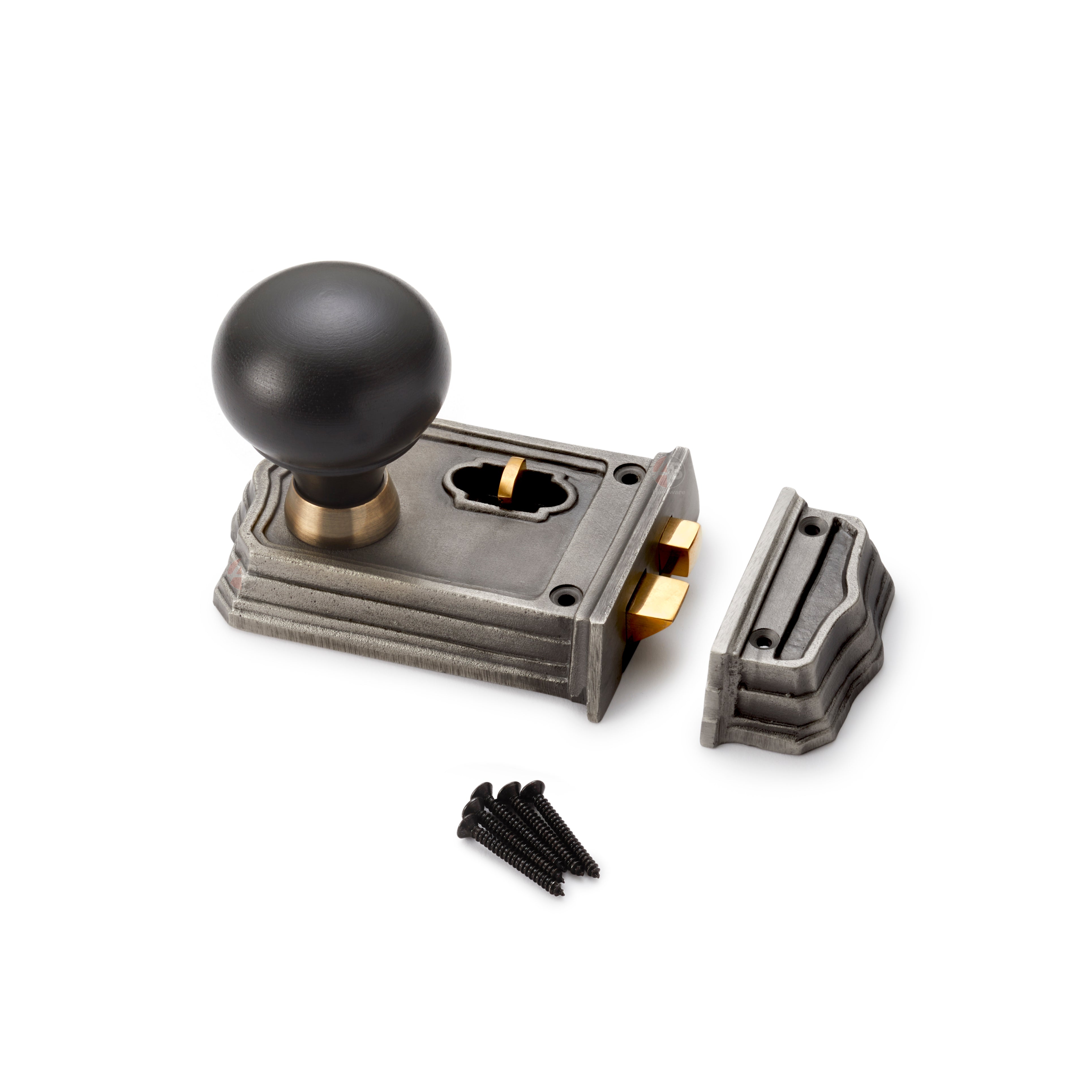 Small Victorian Gothic Rim Lock Ebony Bun Knobs – ABHardware