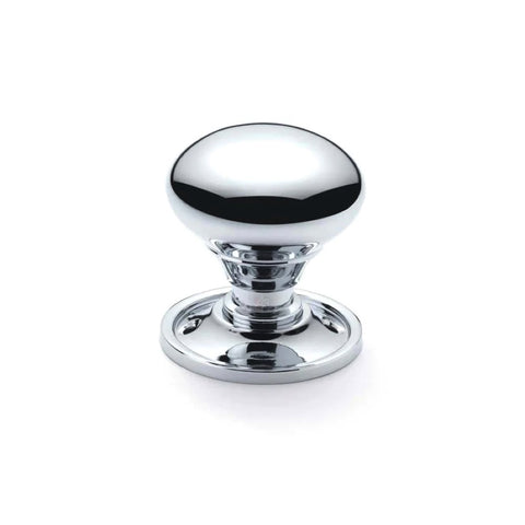 Small Victorian Gothic Rim Lock Polished Chrome Cottage Door Knobs