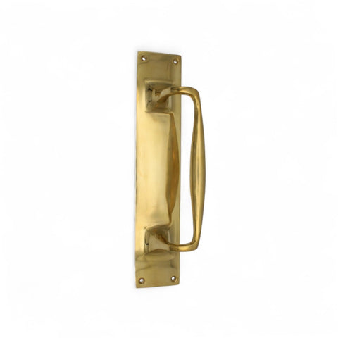Solid Brass Door Pull Handle On Backplate 300mm x 60mm
