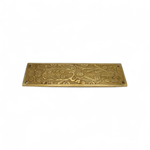 Solid Brass Flowers Arts & Crafts Finger Plate