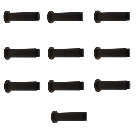 Solid Brass Hammered Cylinder Door Stop - Matt Antique - 10 Pack