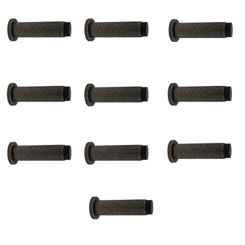 Solid Brass Hammered Cylinder Door Stop - Pewter - 10 Pack