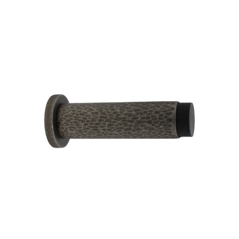 Solid Brass Hammered Cylinder Door Stop - Pewter
