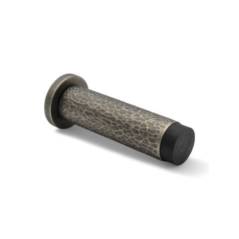 Solid Brass Hammered Cylinder Door Stop - Pewter