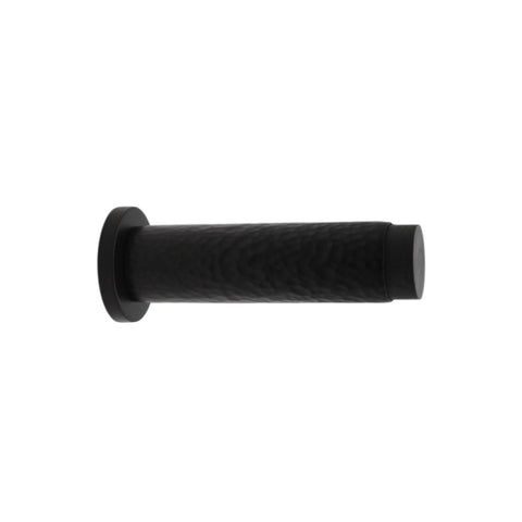 Solid Brass Hammered Cylinder Door Stop - Powder Coated Black