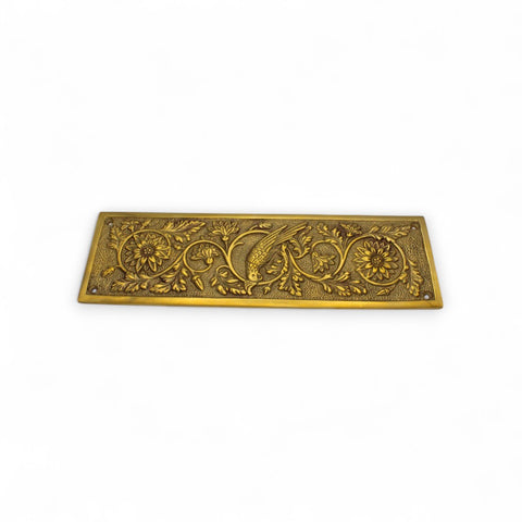 Solid Brass Parrot Arts & Crafts Finger Plate