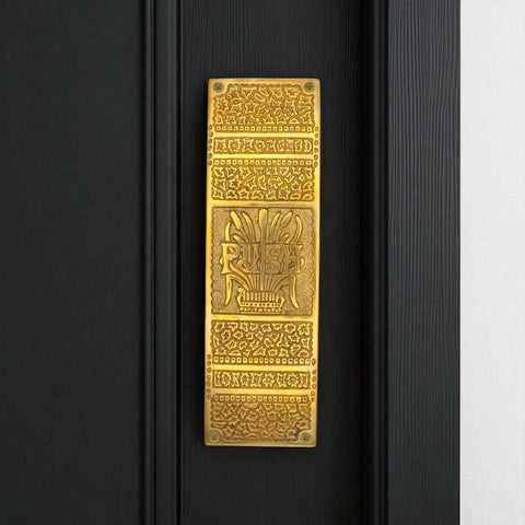 Solid Brass Push Arts & Crafts Finger Plate