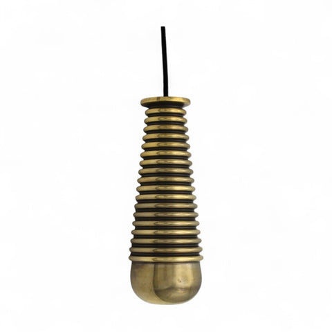 Solid Brass Reeded Light Pull - Aged Brass