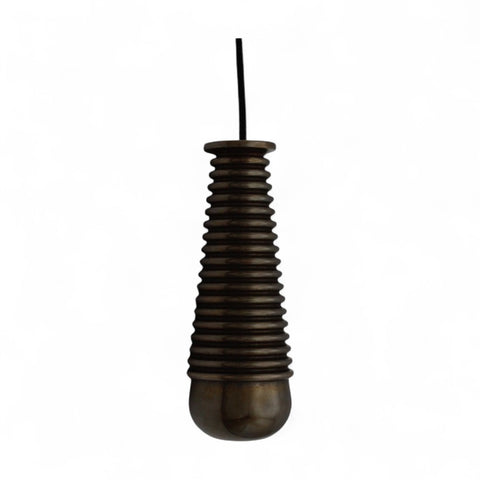 Solid Brass Reeded Light Pull - Antique