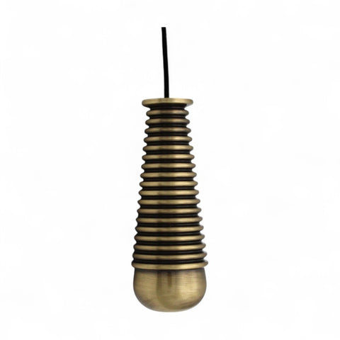 Solid Brass Reeded Light Pull - Antique Brass