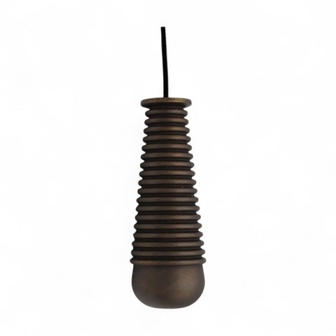 Solid Brass Reeded Light Pull - Matt Antique