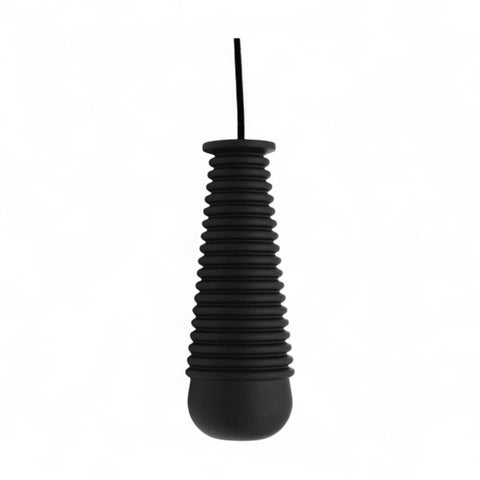 Solid Brass Reeded Light Pull - Powder Coated Black