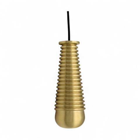 Solid Brass Reeded Light Pull - Satin Brass