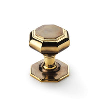 Thumbnail for Very Large Aged Brass Octagonal Centre Door Knob