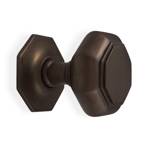 Very Large Matt Antique Octagonal Centre Door Knob