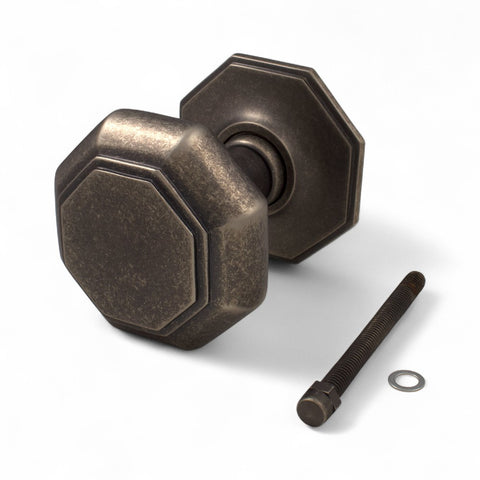 Very Large Pewter Octagonal Centre Door Knob