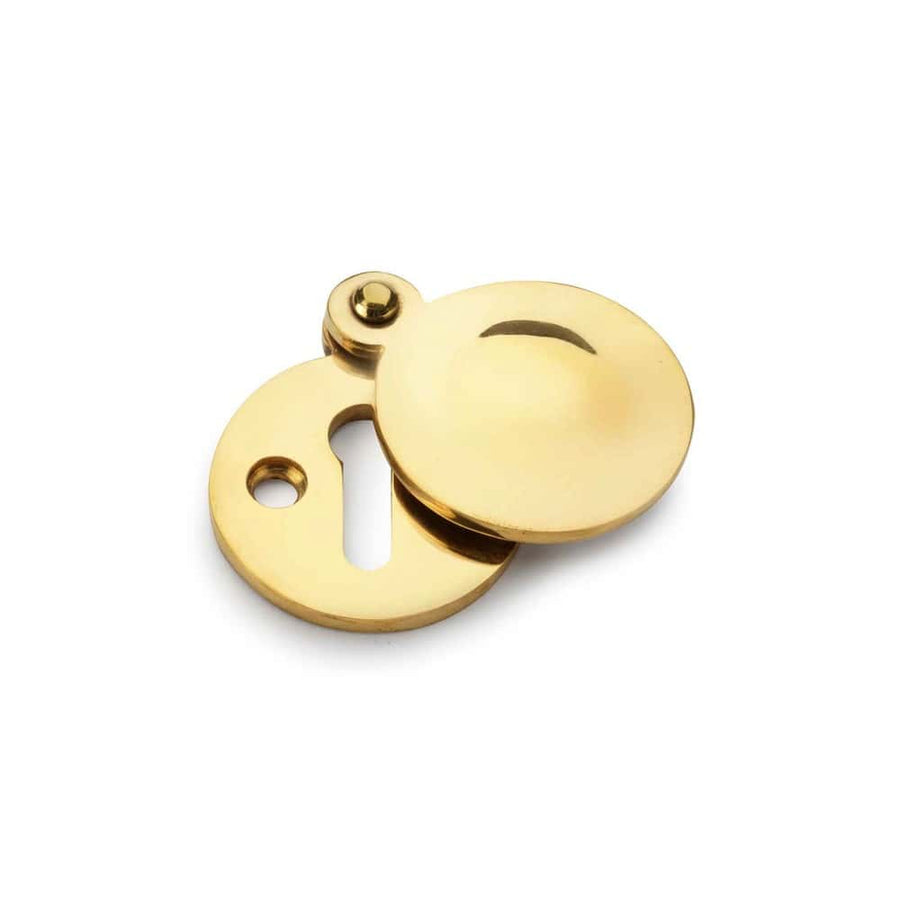 Solid Brass Round Escutcheon With Cover Polished Brass ABHardware