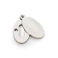 Thumbnail for Solid Brass Oval Escutcheon With Cover - Polished Nickel
