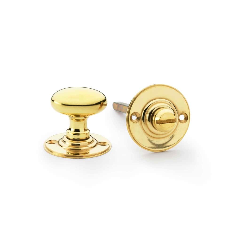 Solid Brass Oval Thumb Turn - Polished Brass