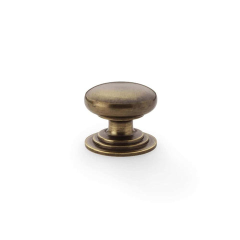 Antique Brass Cupboard Knob On Rose