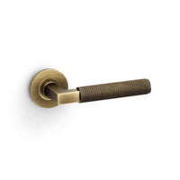 Thumbnail for Antique Brass Knurled Straight Lever On Round Rose