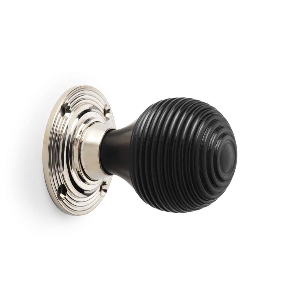 Ebonised & Polished Nickel Beehive Door Knob AB Hardwares ABHardware