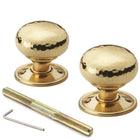 Polished Brass Hammered Cottage Door Knobs