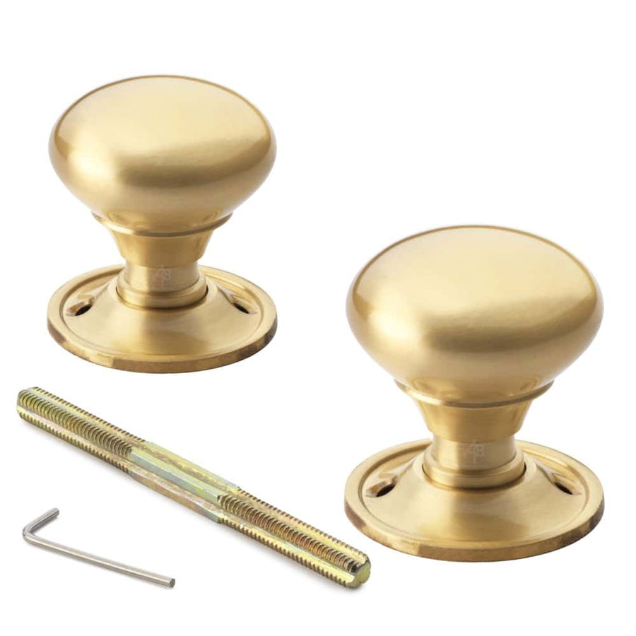 Satin Brass Cottage Door Knob AB Hardwares ABHardware
