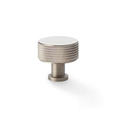 Large Satin Nickel Knurled Cupboard Knob