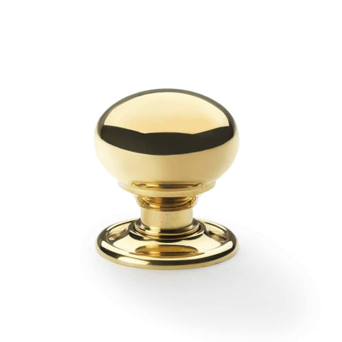 Small Polished Brass Cottage Door Knobs